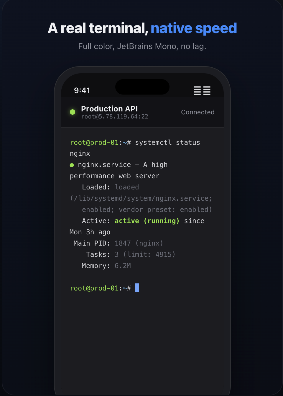 Pier SSH terminal on iPhone